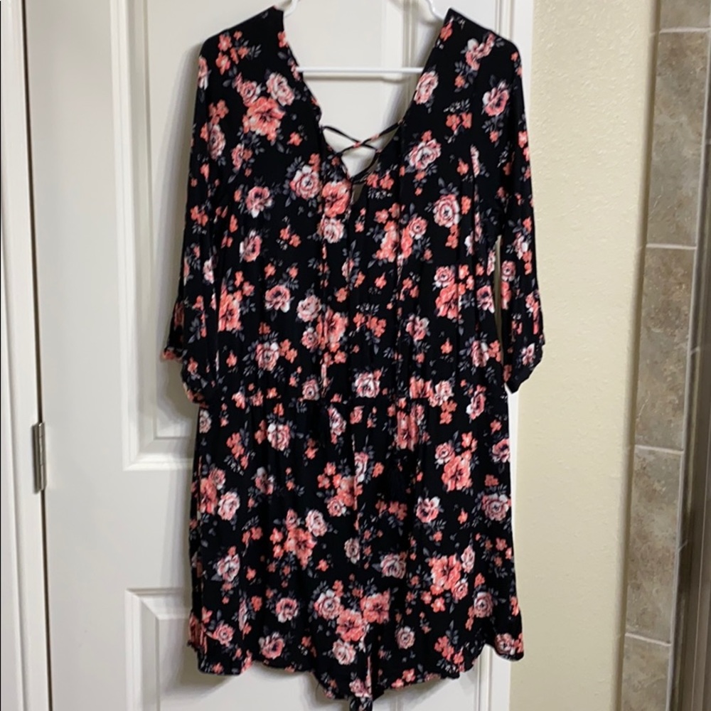 Torrid lace up front romper